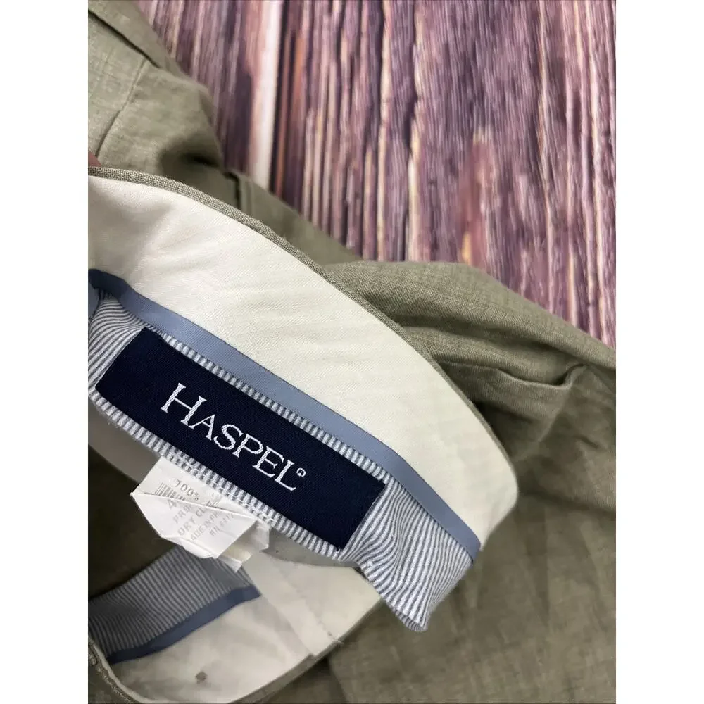Haspel 100% Linen Chino Pants Mens Size 40x30 (Actual 39x29)